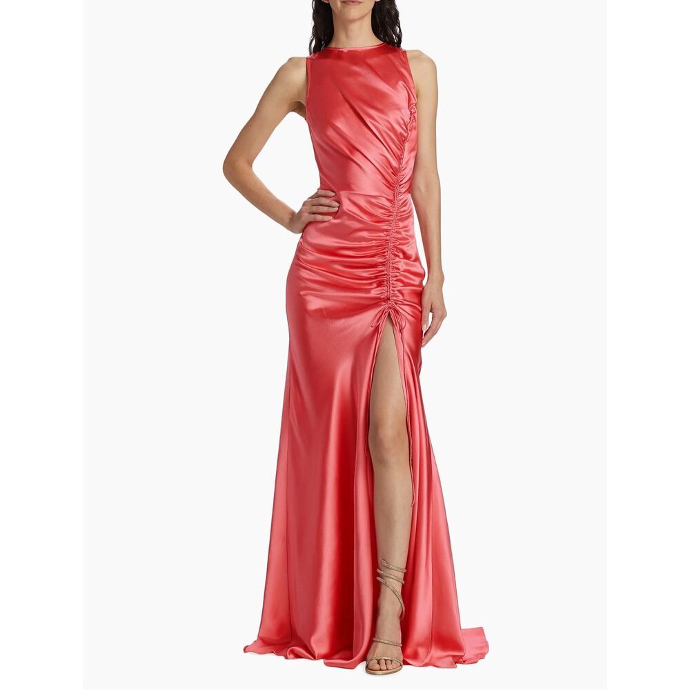 Alejandra Alonso Rojas Ruched Charmeuse Gown Size 6 $2195
